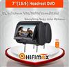 Hifimax 7&quot; car dvd headrest car dvd player w/USB/SD/IR/Game(32bit)/Digital screen/remote controller Black, Grey,Beige, optional