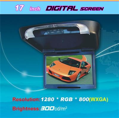 17 Inch 1080P Flip Down Tft Lcd Car Monitor with sd usb bluetooth