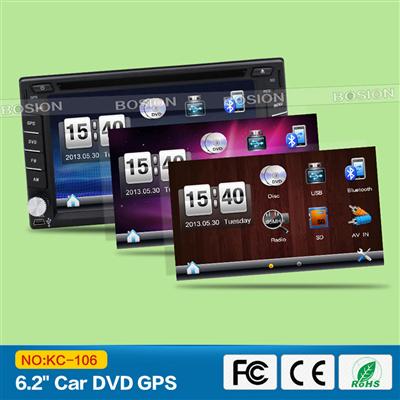 6.2" DVD Car Audio Navigation System with Bluetooth and Steering wheel control for universal car