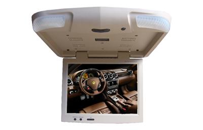 15.4 inch remote control car led tv Advertising roof mounted flip down monitor with usb,