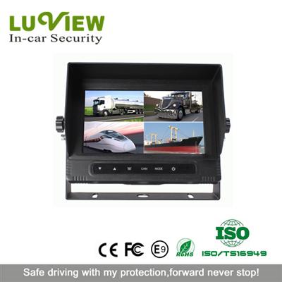 Waterproof 7" Digital Stand-alone Quad Monitor for Vehicle Security System