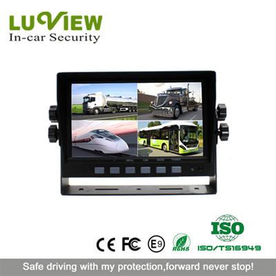 LUVIEW 7 inch 4-CH Safety Rear View Quad Monitor for Bus Security