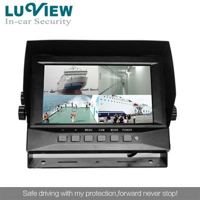 IP69K Waterproof Monitor 7 inch Car Digital LCD Quad Monitor