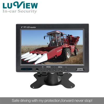 6 inch Digital LCD Rear View Monitor Support 2-CH inputs Use for Heavy-duty Equipments