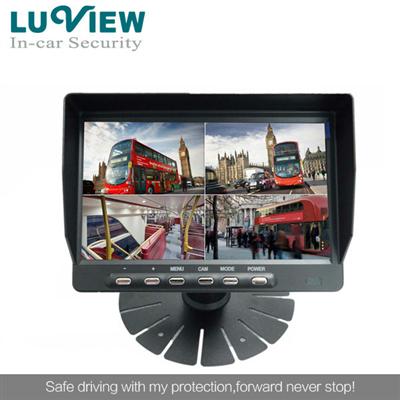 7inch Digital LCD Rear View Monitor Support 4-CH inputs with Quad Function