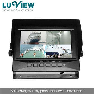 7inch 4-CH Digital Car LCD Quad Monitor IP69K Waterproof Monitor