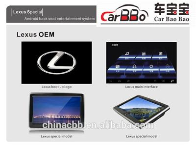 Lexus 10.1" android touch screen monitor support 3G USB networks WIFI android hd car headrest monitor for Lexus