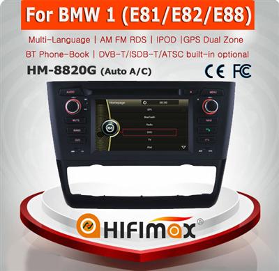 Hifimax Car DVD GPS for BMW 1 Series E81 E82 E88 navigation head unit with Bluetooth RDS IPOD