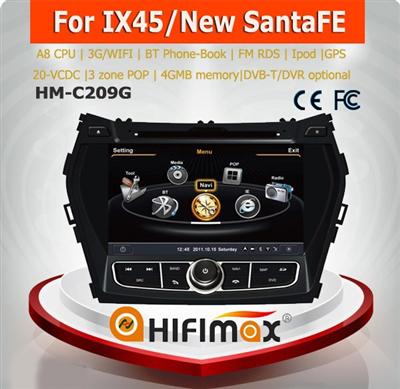 Hifimax Autoradio GPS Navigation for SANTA FE DVD Navi System with A8 CPU 4G Rom DSP System