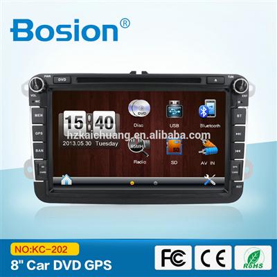 Car Stereo 8 Inch Car DVD GPS Navigation with Steering Wheel Control and Aux In