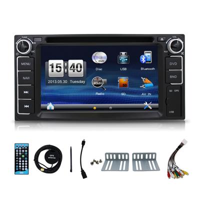 6.2 inch 2 Din car audio for Toyota with DVD VCD bluetooth GPS