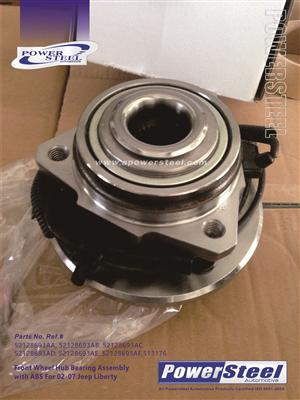 Jeep Wheel Bearing & Hub Assembly # 1670511,HA599455L, BR930224, 52128693AA, 52128693AB, 52128693AC, 52128693AD, 52128693AE, 52128693AF,513176