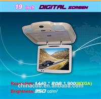 2015 19 inch TFT LCD Roof Mount Flip down Monitor roof mount car monitor with speakers