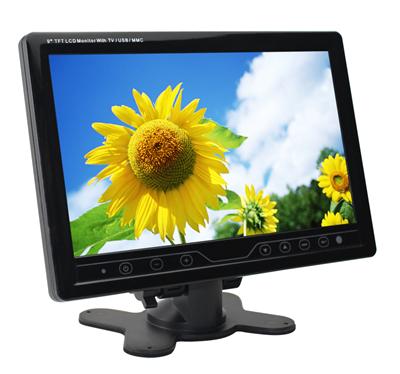 1080 HD 9 inch TFT LED Car TV Monitor with touch button/USB/MP5