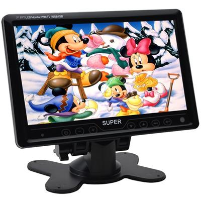 7 inch car tv monitor with usb small tv monitor with tv tuner