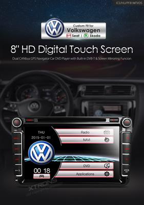 PF81MTVDS 8 "HD de pantalla digital de bus CAN dual GPS coches reproductor de DVD con DVB-T