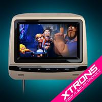 Xtrons New sell-2x7" Touch Button HD Digital Screen Car Headrest DVD Players with Adjustable Viewing Angles-HD718-Cream