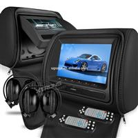 Xtrons HD707Q 2X7" Stylish Digital Screen Car Headrest DVD Player with Zipper Cover
