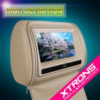 2X7" Stylish Digital Screen Car Headrest DVD Player with Zipper Cover