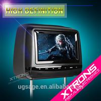 HD728 Black-NEWEST 2x7" Touch Button HD Digital Screen Car Seat Adjustable Headrest