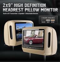 9" Removable Headrest Monitor with 2 FREE Cigarette Lighter Power Lead