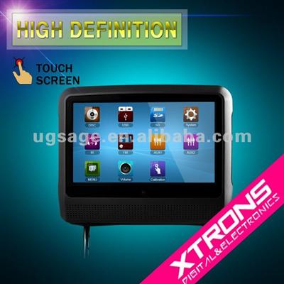 Xtrons HD906T 2x9" Digital Touch Screen car headrest DVD player IR FM Transmitter Detachable face with pillow