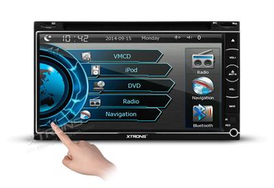 Xtrons TD699G-6.95"HD Digital Touch Screen Stylish Turntable UI Double Din DVD Player GPS Naigator