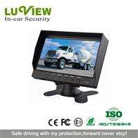4-ch quad LCD monitor for Excavator 7 inch rea rview car monitor