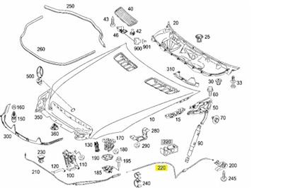 Bowden Cable 2218800259 for Mercedes W221