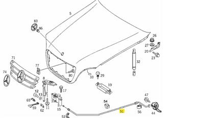 Bowden Cable 1638800159 for Mercedes W163