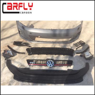 High PP/PU/FRP Material GTI Style Front Bumper Body Bumper Kits with grill for VW Golf7