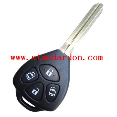 Uncut blade Auto Remote key shell control TOY43 4BT Holes Tine band open a door button for Toyota Camry