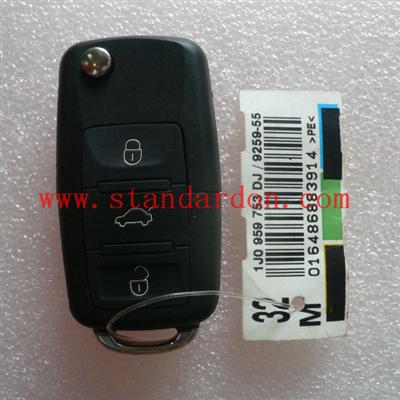 Car Key Shell 3 Button Remote Key Case for Volkswagen Polo Golf Bora Replacement