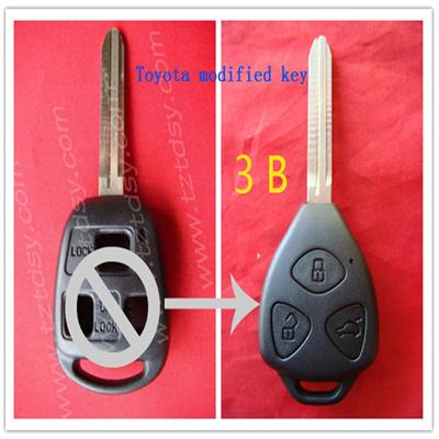 TD Automobile Transponder Key for toyota Yaris 3 button key shell toy43 key balde