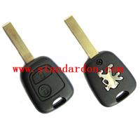 Good quality car key case for peugeot 307 transponder key case 2button remote replacement shell