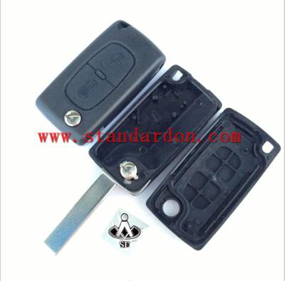 For Citroen car flip key shell & car key shell 2 BT with groove for Citroen auto car keys cover best quality