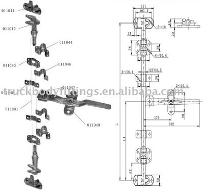 Door locking gear (for truck and trailer body)