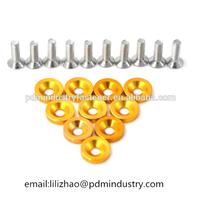 car modification kit headlight bumper M6 aluminum alloy anodized gold fender washer