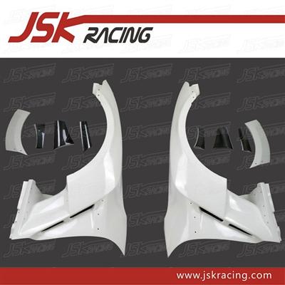 2008-2013 VA WALD STYLE GLASS FIBER FRONT FENDER WITH CARBON FIBER FIN FOR NISSAN R35 GTR FENDER (JSK220999)