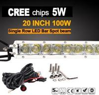 White 12V LED Light Bar (20inch, 100W, IP68 Waterproof)