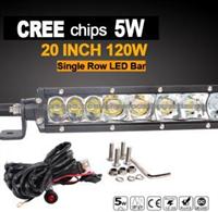 120W Single Row LED Bars (20inch, Waterproof IP68, Warranty 2 Years)