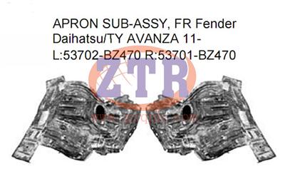 Auto Parts for Toyota Avanza Fender 53702-bz470 53701-bz470 11-