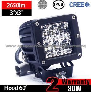 LED Driving Lights Cube 30W (3X3X3inch, 2600lm, IP68 Waterproof)