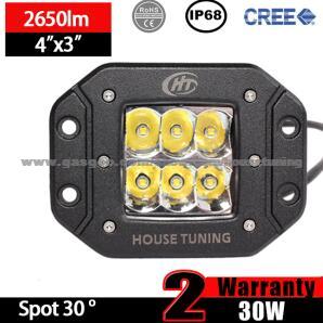 CREE Work LED Light Flush Mount (3inch, 30W Spot, IP68 Waterproof)