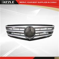 ABS Plastic Silver Front Grille For Mercedes C-CLASS W204 2007-2011