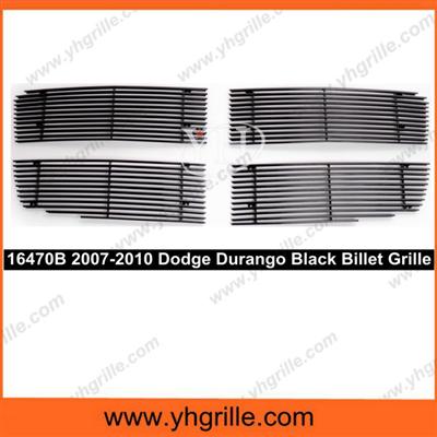 Fits 2007-2010 Dodge Durango Main Upper Black Aluminum Billet Grille