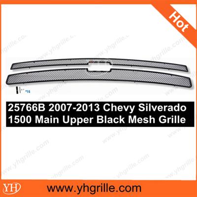 Fits 2007-2013 Chevy Silverado 1500 Car Black Mesh Grille