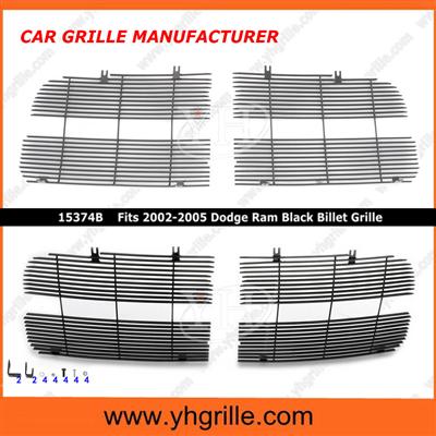 Customized 2002-2005 Dodge Ram Main Upper Black Aluminum Billet Car Grille