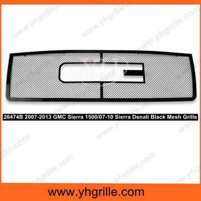 Fits 2007 2013 GMC Sierra Denali Black Stainless Steel Grille