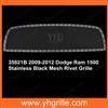 Fits 2009-2012 Dodge Ram 1500 Stainless Black Mesh Car Rivet Grille